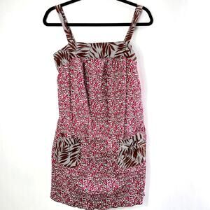 Ruby Rox 60's Style Sleeveless Cotton Smock‎ Shirt Dress Size S